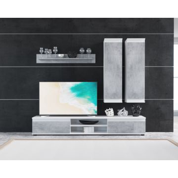 Lusia175 Unitate De Perete Alb/Beton