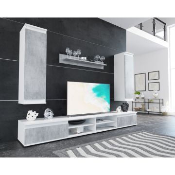 Lusia220 Unitate De Perete Alb/Beton
