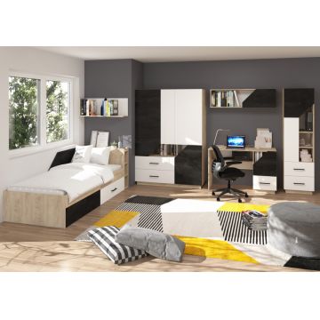 Pax Set 3 Stejar Endgrain/Alb/Beton Negru