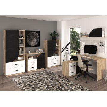 Pax Set 5 Stejar Endgrain/Alb/Beton Negru
