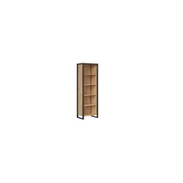 Regal Dodson, 200.5x60.5x40.5 cm, Stejar Artisan/Negru