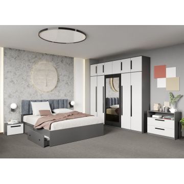 Set dormitor Alb cu Gri - Dallas - C33