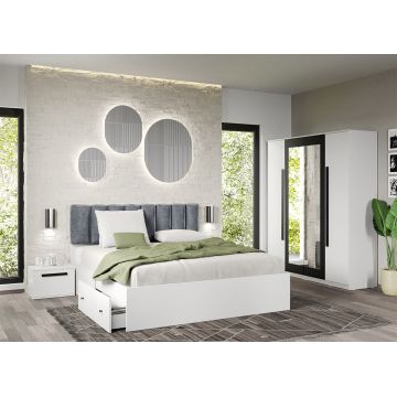 Set dormitor Alb fara comoda - Dallas - C08