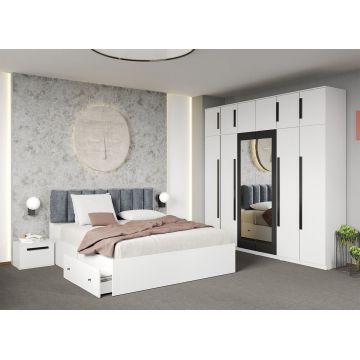 Set dormitor Alb fara comoda - Dallas - C39