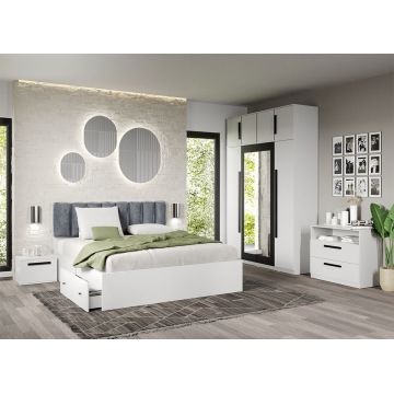Set dormitor complet Alb - Dallas - C05