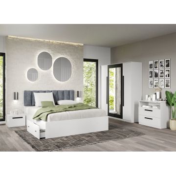 Set dormitor complet Alb - Dallas - C06