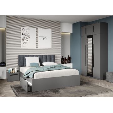 Set dormitor Gri fara comoda - Dallas - C31