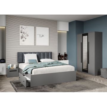 Set dormitor Gri fara comoda - Dallas - C32