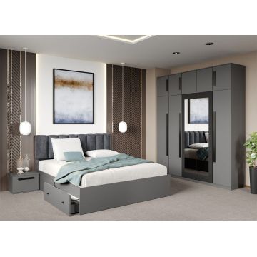 Set dormitor Gri fara comoda - Dallas - C63