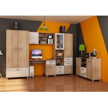 Solo Set 2 (Mobila Sufragerie De Perete) S.Bright/White High Gloss