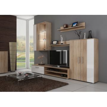 Stella (Mobila Sufragerie De Perete) S.Bright/White High Gloss