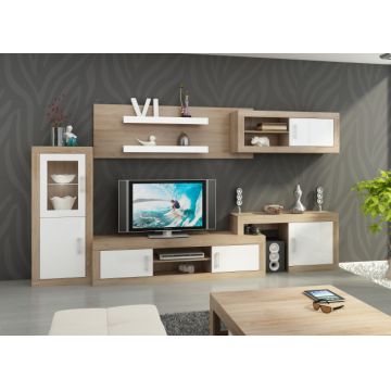 Verin Set 5 (Mobila Sufragerie De Perete) S.Bright/White High Gloss