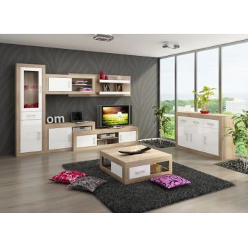 Verin Set 7 (Mobila Sufragerie De Perete) S.Bright/White High Gloss