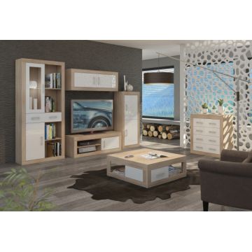 Verin Set 8 (Mobila Sufragerie De Perete) S.Bright/White High Gloss