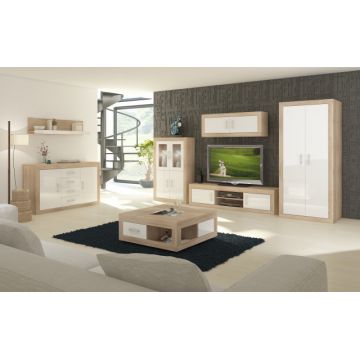 Verin Set 9 (Mobila Sufragerie De Perete) S.Bright/White High Gloss