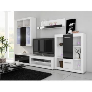 Viki (Unitate De Perete) White/Black High Gloss