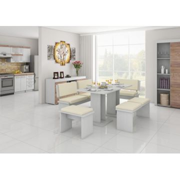 Bond (Set Mobilier Bucatarie Mare) Tk.Eco Beige/Cr.White&