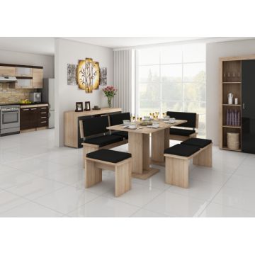 Bond (Set Mobilier Bucatarie Mare) Tk.Eco Black/S.Bright&