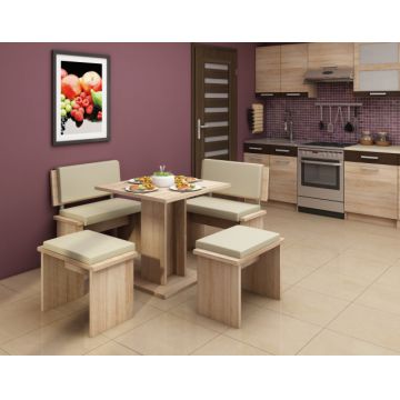 Bond (Set Mobilier Bucatarie Mic) Tk.Eco Beige/S.Bright&
