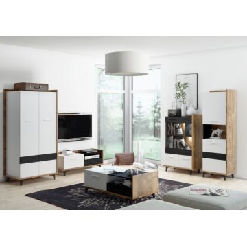 Box Set 5 Mobila Sufragerie De Perete Oak Burgun