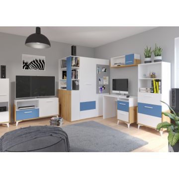 Hey Set 4 Oak Artisan/White/Blue
