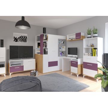 Hey Set 4 Oak Artisan/White/Purple