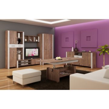 Hugo Set 2 (Mobila Sufragerie De Perete) Craft White/Tobaco