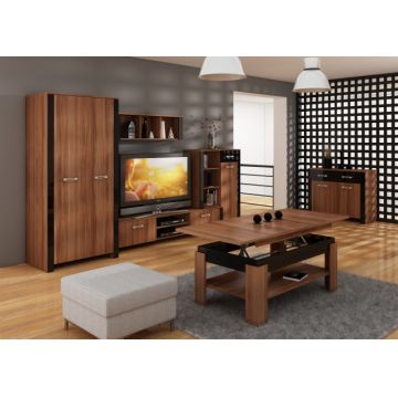 Hugo Set 4 (Mobila Sufragerie De Perete) Plum/Black High Gloss
