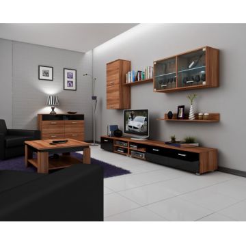 Magic (Mobila Sufragerie De Perete) Plum/Black High Gloss