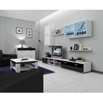 Magic (Mobila Sufragerie De Perete) White/Black High Gloss&