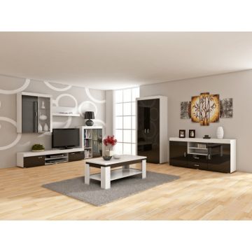 Mamba (Mobila Sufragerie De Perete) White/Black High Gloss