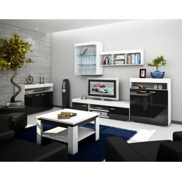 Max (Mobila Sufragerie De Perete) White/Black High Gloss
