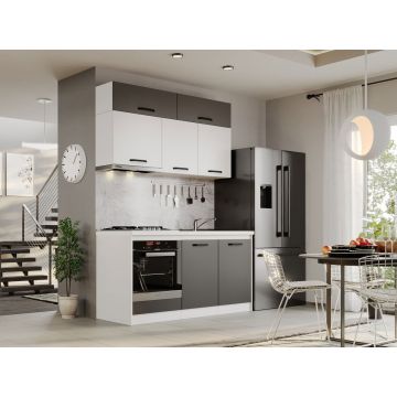 Mobila Bucatarie Fog Alb+Gri - 42 - 160 cm