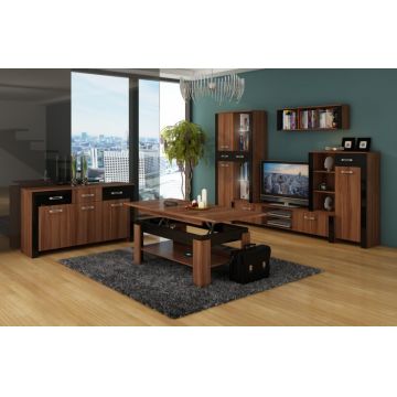 Mobila Sufragerie Hugo Set 1 Plum/Black High Gloss