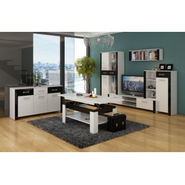 Mobila Sufragerie Hugo Set 1 White/Black Hight Gloss