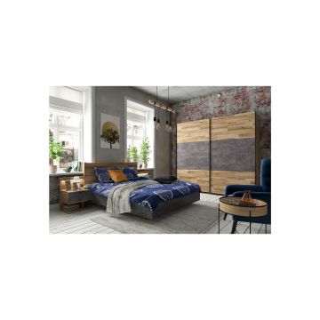 Set Dormitor Arica, Stejar Silva/Gri Beton