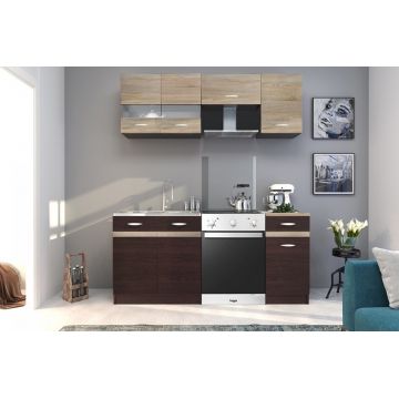 Set Mobila Bucatarie Livia 180 Dark/Bright