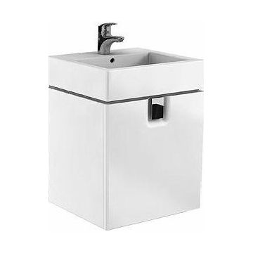 Set mobilier Kolo Twins cu lavoar si dulap baza cu 1 sertar 60cm alb lucios