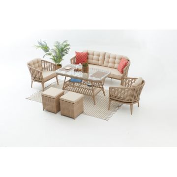 Set de gradina Linda 311S Crem 190x65x77 cm