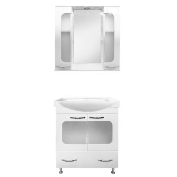 Set mobilier baie Aba  3 piese  alb  80 cm