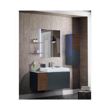 Set mobilier baie Monza  suspendat  3 piese  anthracite  100 cm