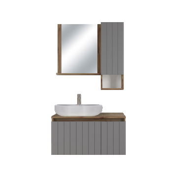 Set mobilier baie Nevada  3 piese  anthracite  90 cm