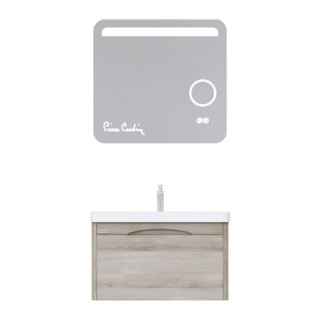 Set mobilier baie Pierre Cardin Pacific LED  suspendat  3 piese  sonoma crem  80 cm