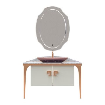 Set mobilier baie Pierre Cardin Venus 3 piese 120 cm alb-aramiu