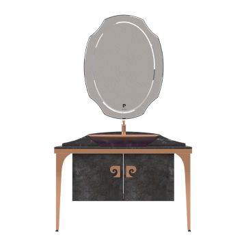 Set mobilier baie Pierre Cardin Venus  3 piese  negru-aramiu  120 cm