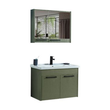 Set mobilier baie Sofia  suspendat  3 piese  verde  80 cm