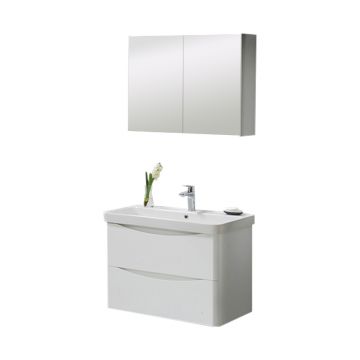 Set mobilier baie Zen  suspendat  3 piese  alb  80 cm