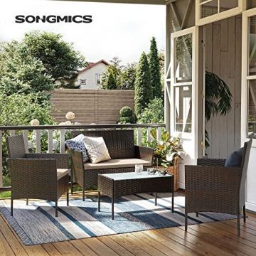 Set mobilier de gradina, Songmics, Maro, 58x49x85 cm