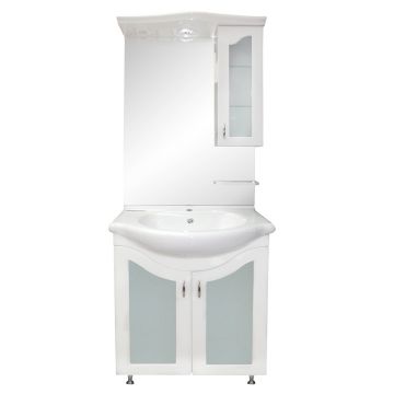 Set mobilier baie Palmiye  3 piese  alb  65 cm