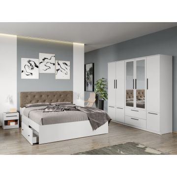 Set mobila dormitor 4 piese Alb Levi C12